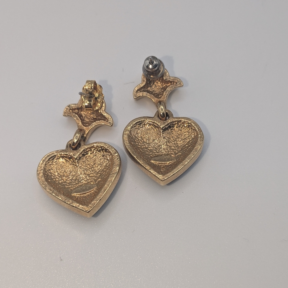 Vintage Avon Gold And Black Enamel Earrings - Picture 3 of 3